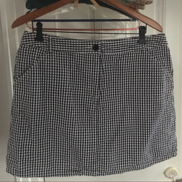 Navy and White Gingham Mini Skirt/Skort - Picture 3 of 3